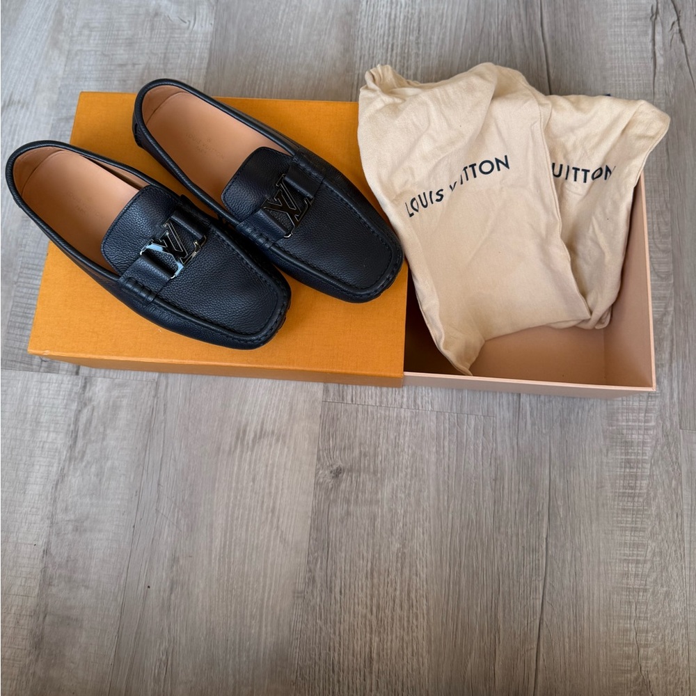 Authentic Louis Vuitton Monte Carlo Leather Mens Loafer US8